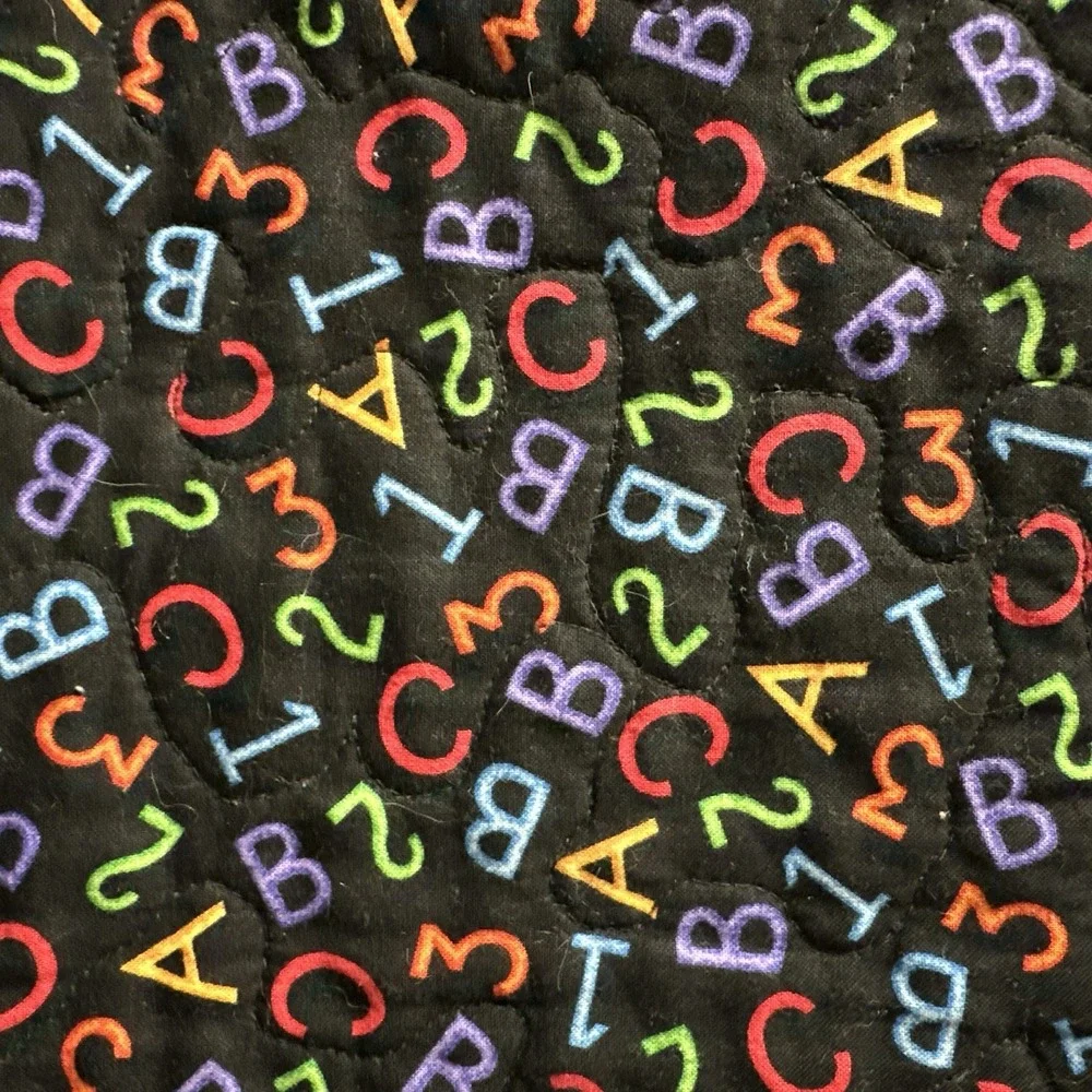 Boys Quilt Handmade Blanket Construction Roads Vehicles ABC 45x39